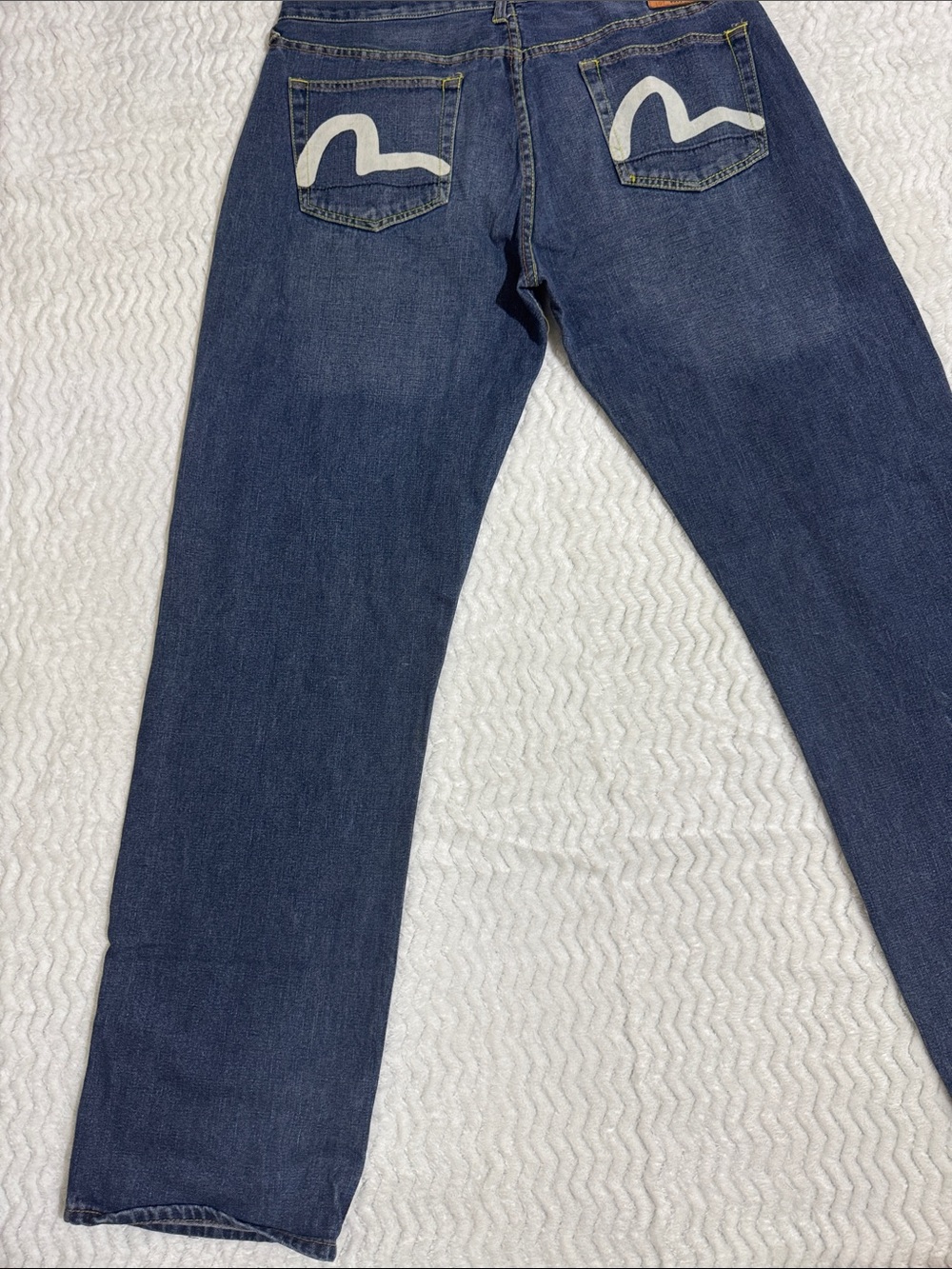 Vintage Evisu Denim Embroidered Jeans Japan Baggy Y2K Men Size 36 Blue - Picture 14 of 16